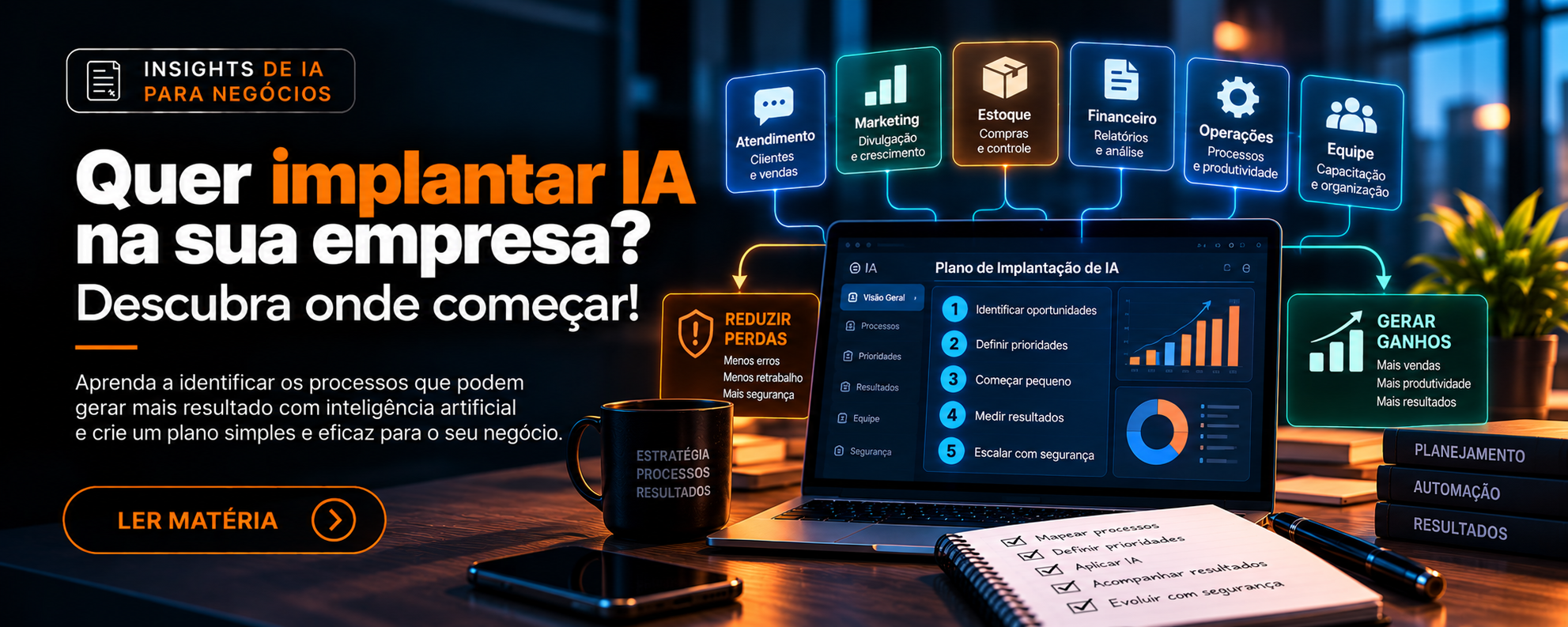 Como criar um plano de implantação de inteligência artificial na minha empresa?